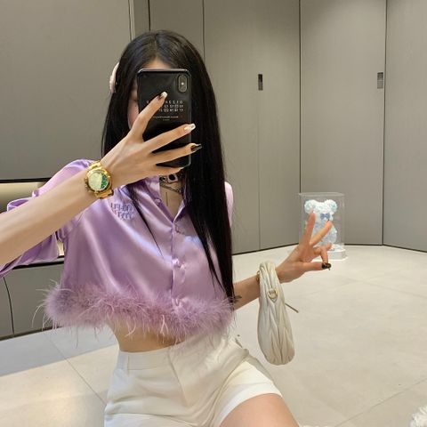  MiuMiu Shirt Embroidered With Tassels 