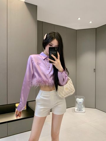  MiuMiu Shirt Embroidered With Tassels 