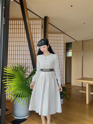  Dior 24SS Round Neck Dress White 