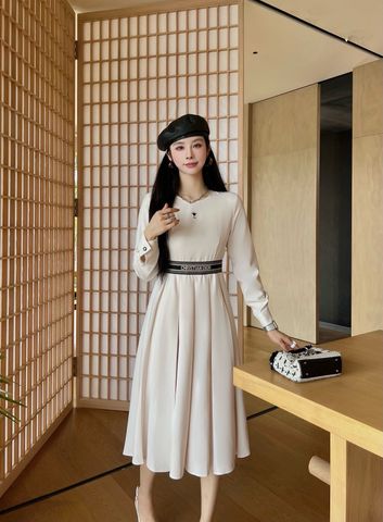  Dior 24SS Round Neck Dress White 