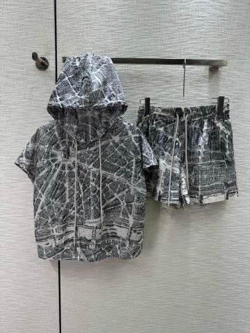  Dior 2024 Hooded Short-sleeved Top And Shorts 