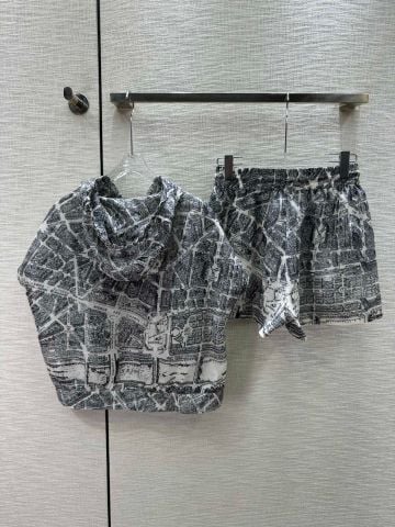  Dior 2024 Hooded Short-sleeved Top And Shorts 