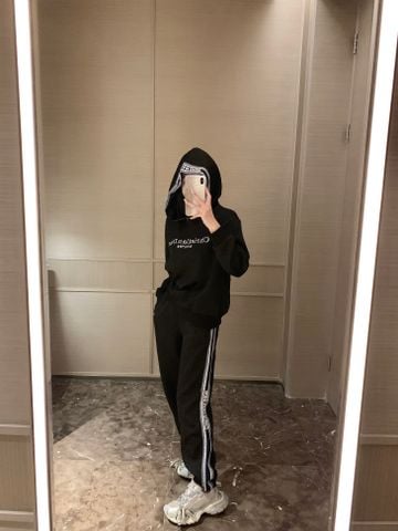  Dior Customized Classic Jacquard Monogram Customized Webbing Hooded Sweatshirt Black 