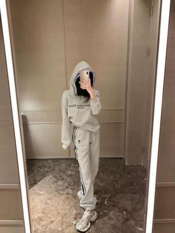  Dior Customized Classic Jacquard Monogram Customized Webbing Hooded Sweatshirt Gray 