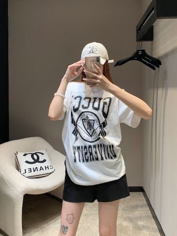  Áo Gucci Round Neck Short Sleeved T-Shirt White Version 