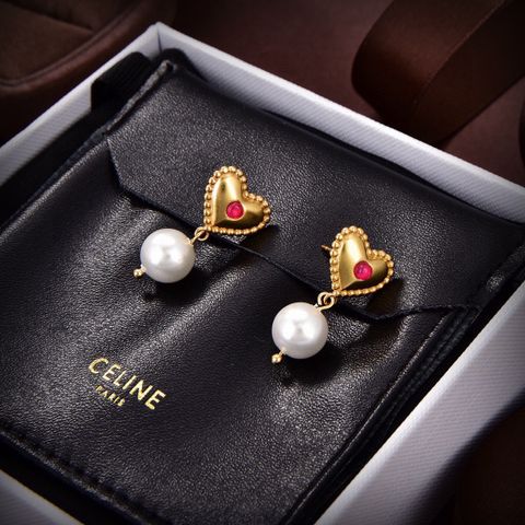  Celine Heart Pearl Earrings 