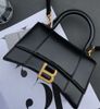 Túi Balenciaga Hourglass Gold Hardware Crossbody XS Black Leather