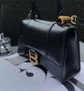 Túi Balenciaga Hourglass Gold Hardware Crossbody XS Black Leather