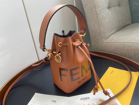  Túi Fendi Women Mon Tresor Brown Leather Mini Bag 18CM Luxury 