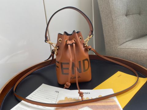  Túi Fendi Women Mon Tresor Brown Leather Mini Bag 18CM Luxury 