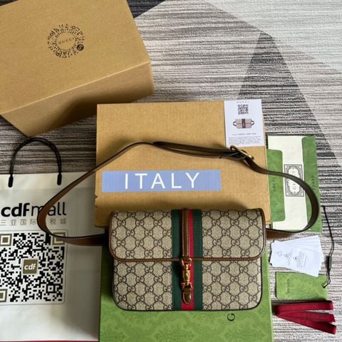  Túi Gucci Canvas In Beige Natural Jackie 1961 23CM Luxury 