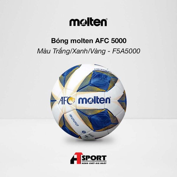 Bóng molten AFC 5000  - Màu Trắng/Xanh/Vàng - F5A5000