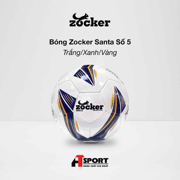 Bóng Zocker Santa Số 5 - Trắng/Xanh/Vàng