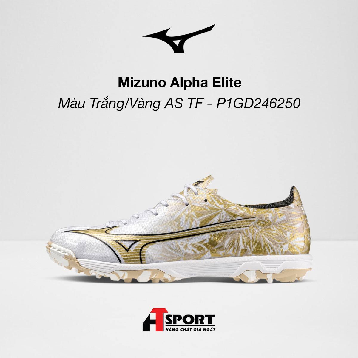  Mizuno Alpha Elite - Màu Trắng/Vàng AS TF - P1GD246250 