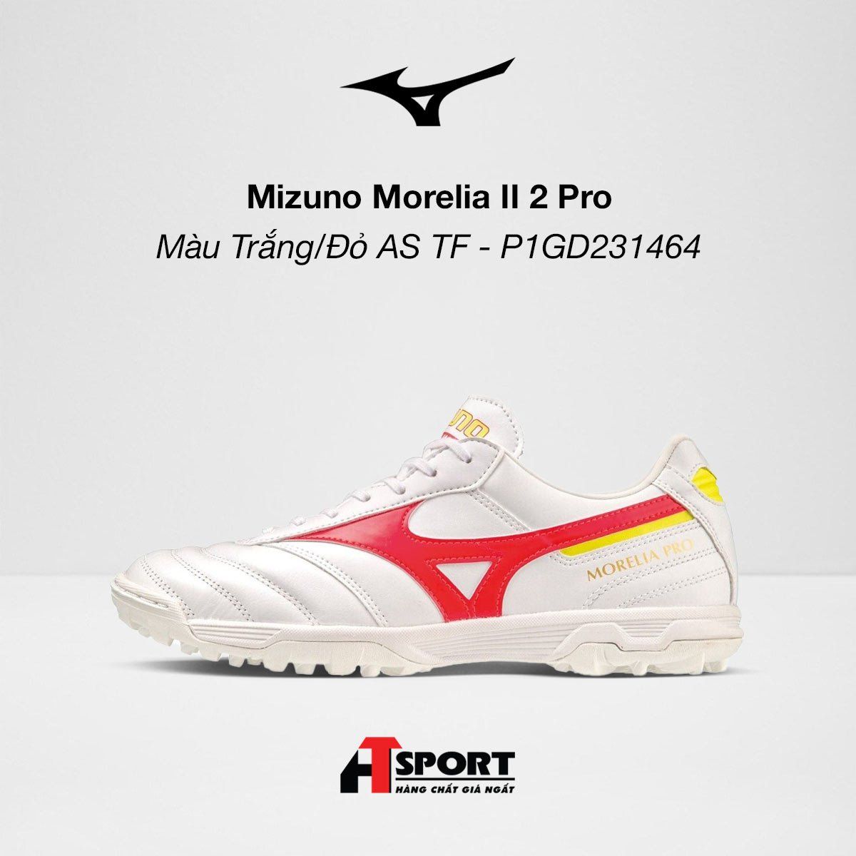  Mizuno Morelia II 2 Pro - Màu Trắng/Đỏ AS TF - P1GD231464 