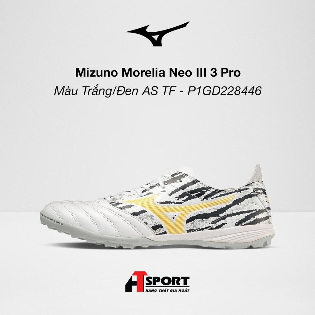  Mizuno Morelia Neo III 3 Pro  - Màu Trắng/Đen AS TF - P1GD228446 