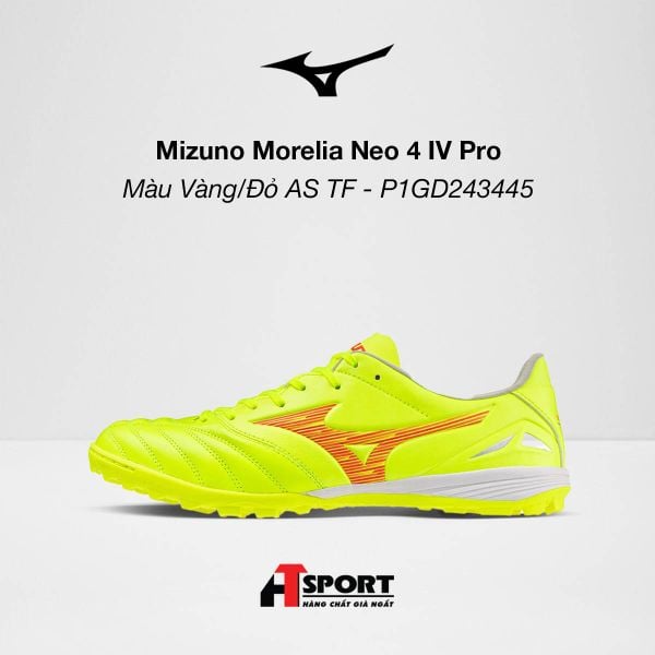 Mizuno Morelia Neo 4 IV Pro Màu Vàng/Đỏ AS TF - P1GD243445