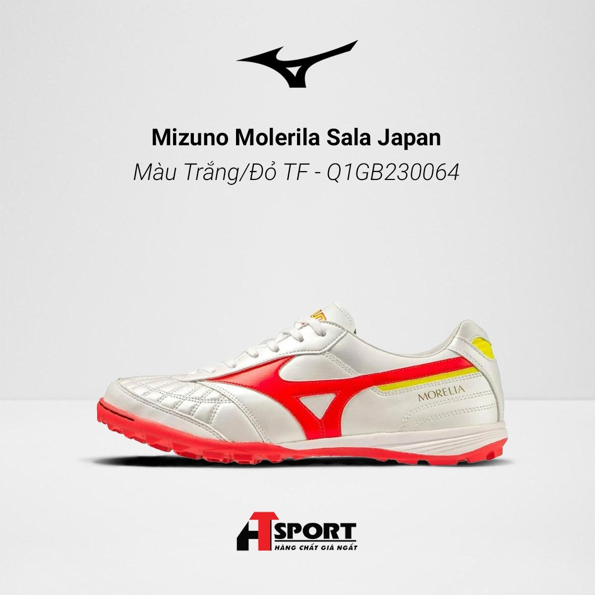  Mizuno Morelia Sala Japan - Màu Trắng/Đỏ TF - Q1GB230064 