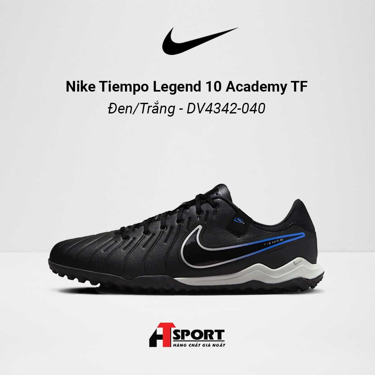  Nike Tiempo Legend 10 Đen/Trắng Academy TF - DV4342-040 