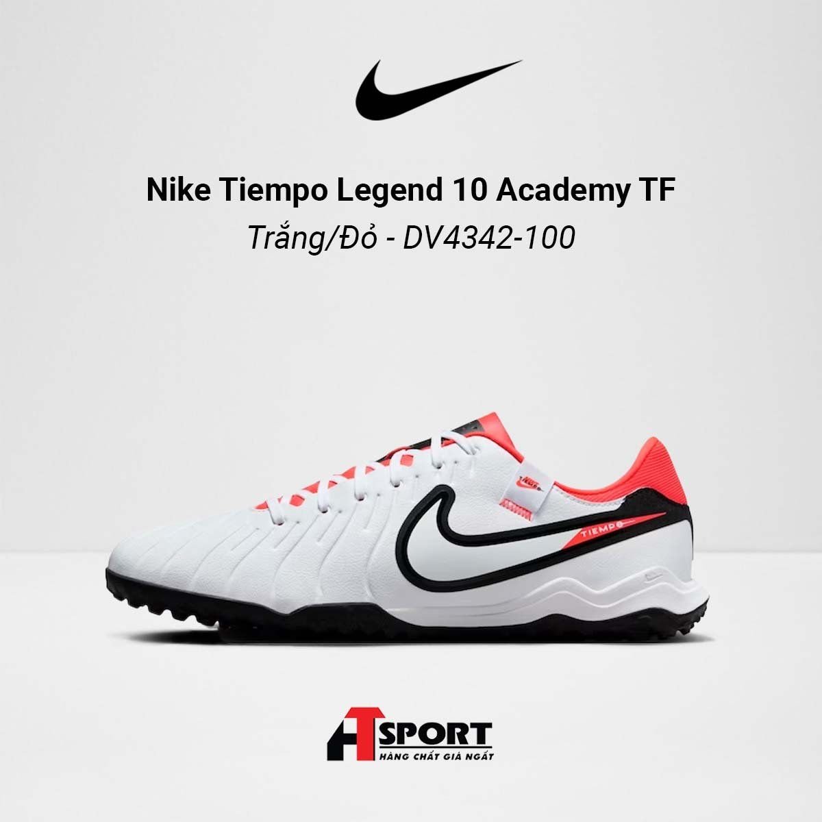  Nike Tiempo Legend 10 Trắng/Đỏ Academy TF - DV4342-100 