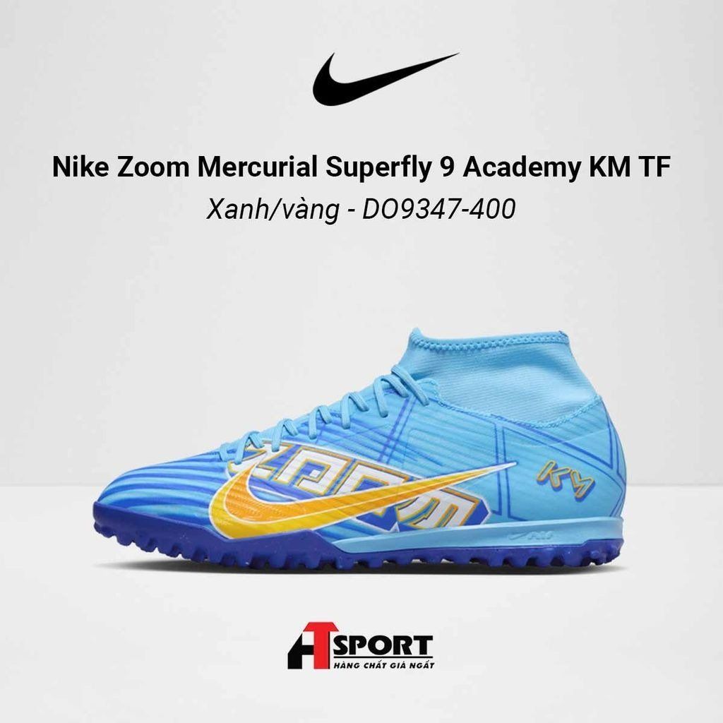  Nike Zoom Mercurial Superfly 9 Xanh/Vàng Academy KM TF - DO9347-400 