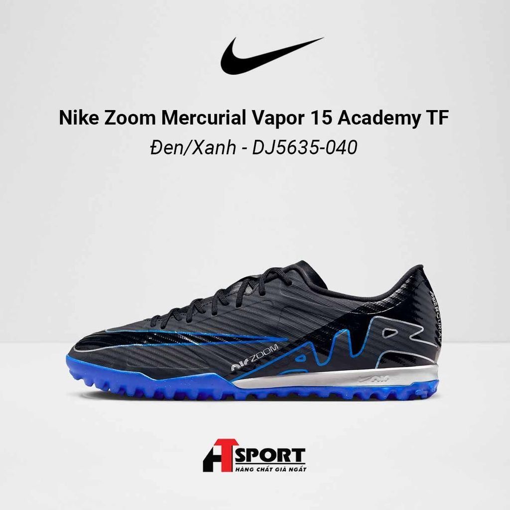  Nike Zoom Mercurial Vapor 15 Đen/Xanh Academy TF - DJ5635-040 