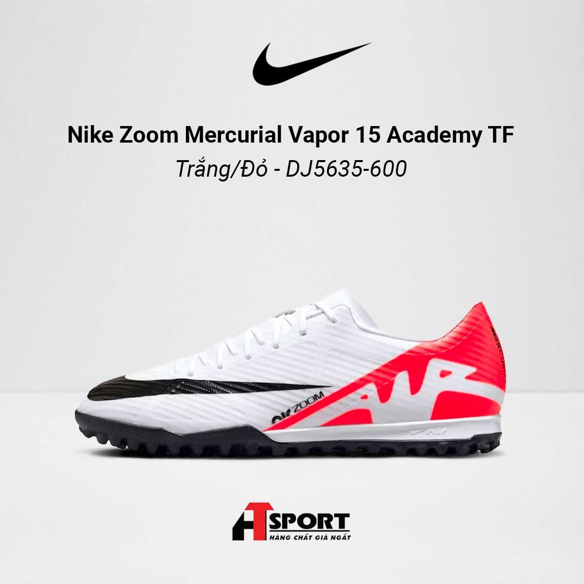  Nike Zoom Mercurial Vapor 15 Trắng/Đỏ Academy TF - DJ5635-600 