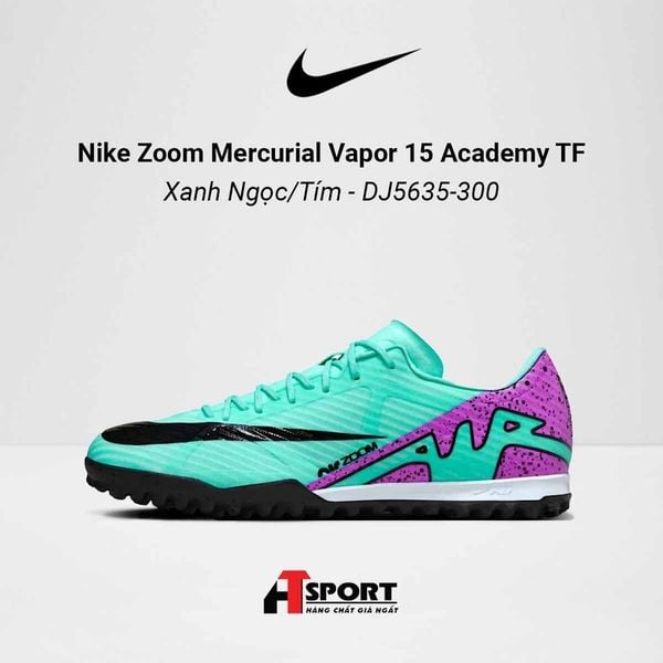 Nike Zoom Mercurial Vapor 15 Xanh Ngọc/Tím Academy TF - DJ5635-300