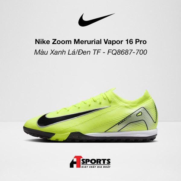 Nike Zoom Mercurial Vapor 16 Pro - Màu Xanh Lá/Đen TF - FQ8687-700