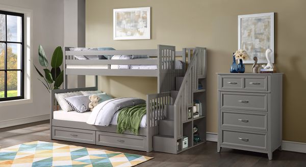  VANDALAY TWIN OVER FULL BUNK BED 