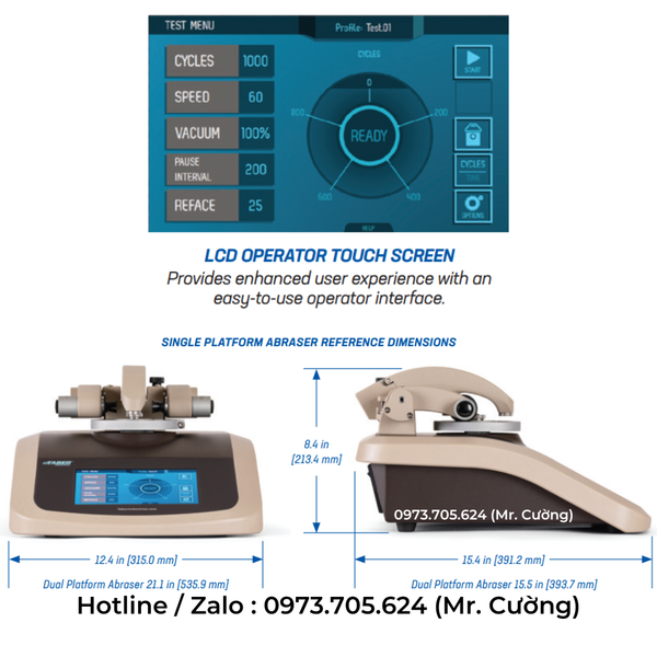  Thiết bị kiểm tra độ mài mòn quay Taber Model 1700/1750 