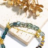  Vòng đá Tourmaline phối Dzi sóng nước 