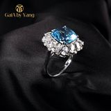  Nhẫn vàng trắng đính đá Topaz 