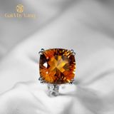  Nhẫn vàng trắng đính đá Citrine 