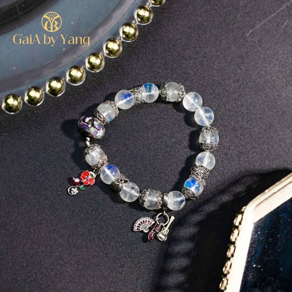  Vòng Moonstone phối charm pandora - Không kỵ cung mệnh 