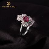  Nhẫn vàng trắng đính đá Ruby 