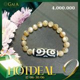  [Deal sốc] Vòng Ánh Trăng Cam mix Dzi 6 mắt 