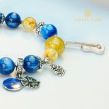  Vòng đá Kyanite, Thạch anh tóc vàng phối charm pandora 