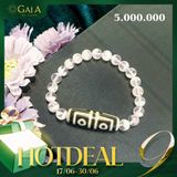  [Deal sốc] Vòng Ưu linh trắng mix Dzi 4 mắt 