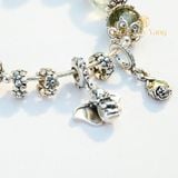  Vòng Thạch anh tóc xanh mix charm pandora 