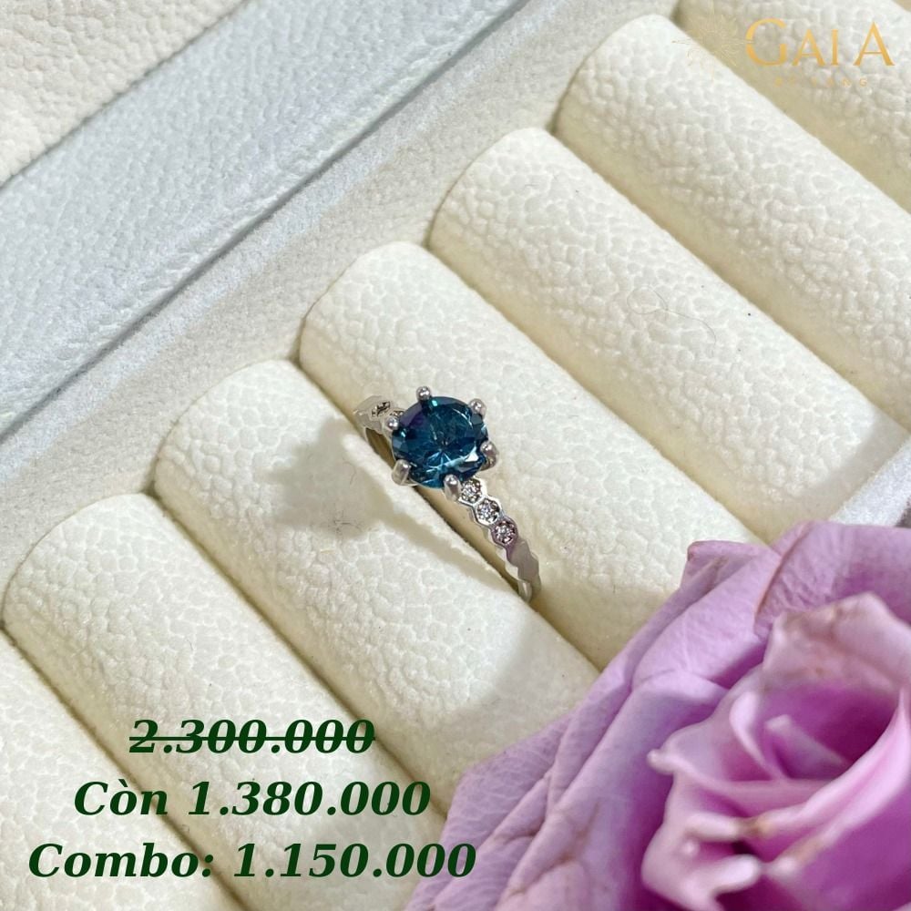  Nhẫn bạc đính đá Topaz 