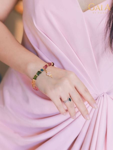  Bộ trang sức đá Tourmaline [ Vòng tay + nhẫn ] 