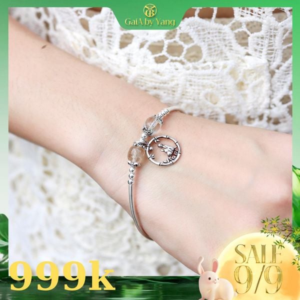  [ Deal 999] Vòng đá Topaz trắng GaiA by Yang 