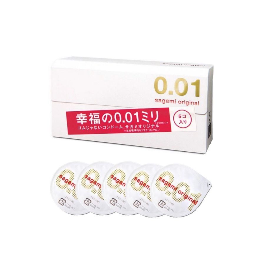  Set 5 Cái Bao Cao Su Sagami 0.01mm - Nhật Bản 