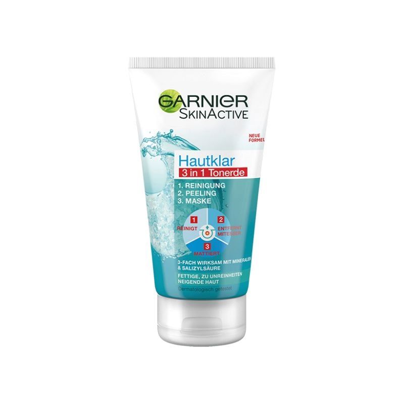  Sữa Rửa Mặt Garnier Hautklar 3in1: Trị Mụn, Tẩy Tế Bào Chết & Mặt Nạ Dưỡng Da 