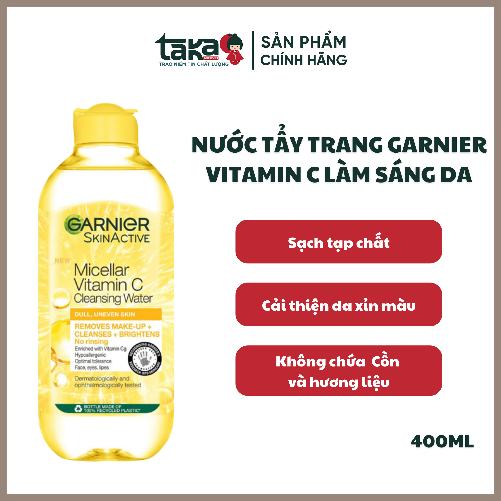  Nước Tẩy Trang Garnier - Skinactive Vitamin C 400ml 