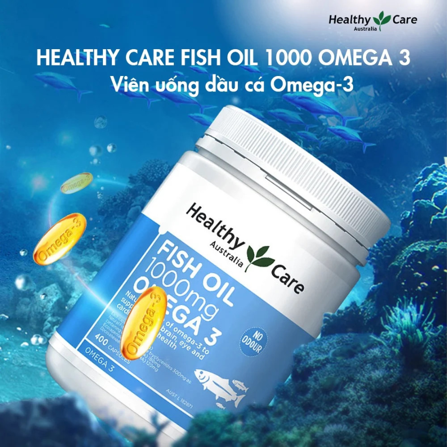  Viên Uống Dầu Cá Healthy Care Fish Oil 1000Mg - 400 Viên 