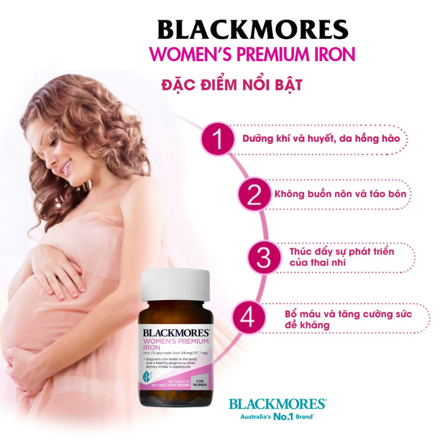  Viên Uống Sắt Blackmores Cho Bà Bầu Úc - 30 Viên 
