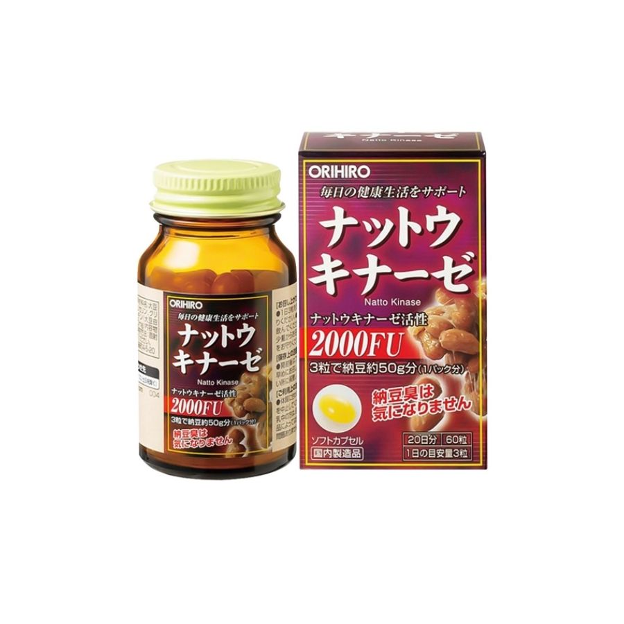  Viên Uống Natto Kinase 2000Fu Orihiro Hỗ Trợ Điều Trị Tai Biến Đột Quỵ 60 Viên 