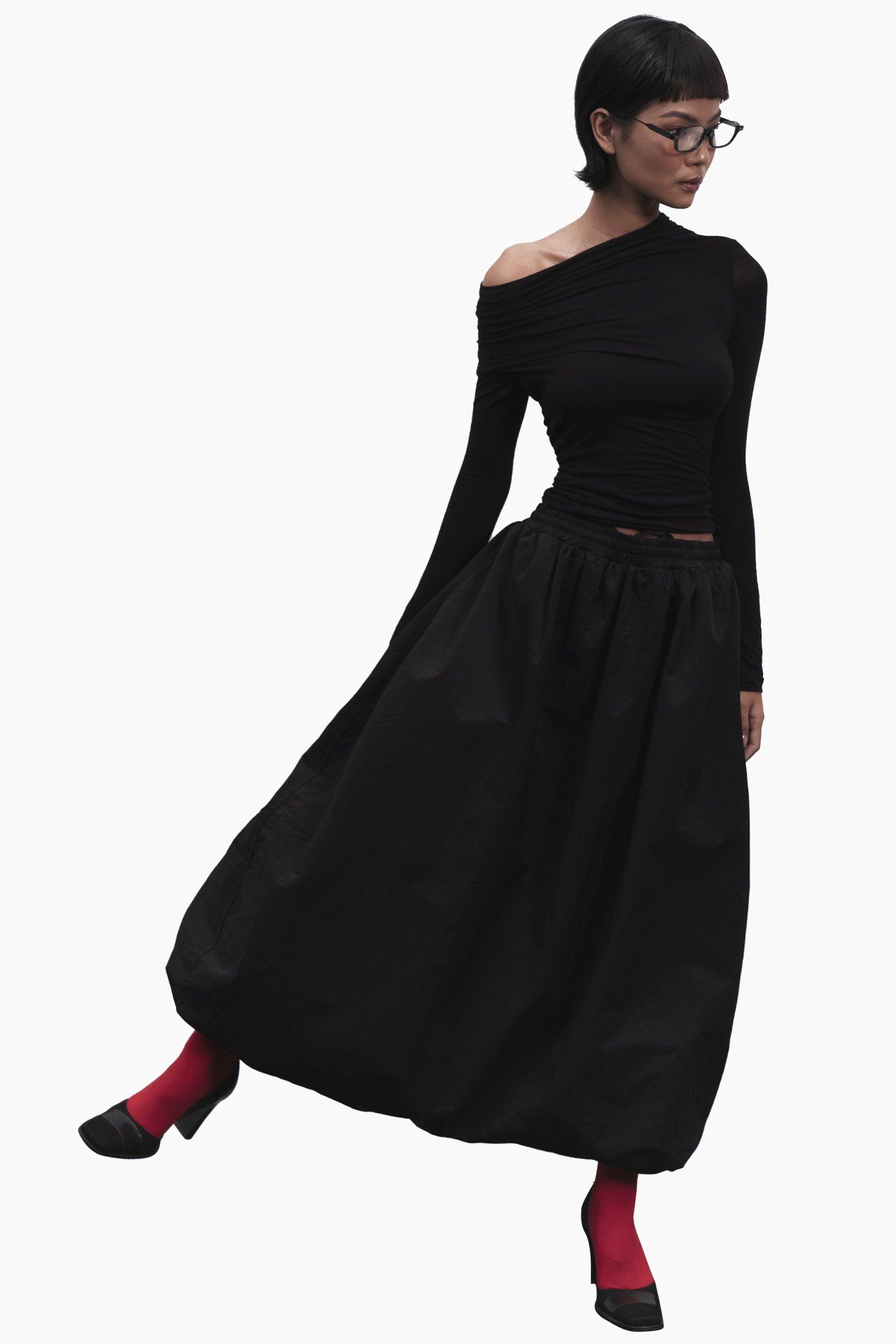  CRINKLED LONG SKIRT 